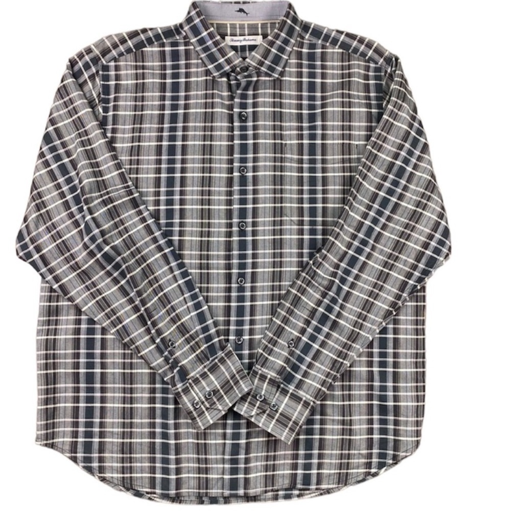 Tommy Bahama Mens Long Sleeve Shirt
Large Stretch Lazlo Lux Night Cap Silk Blend